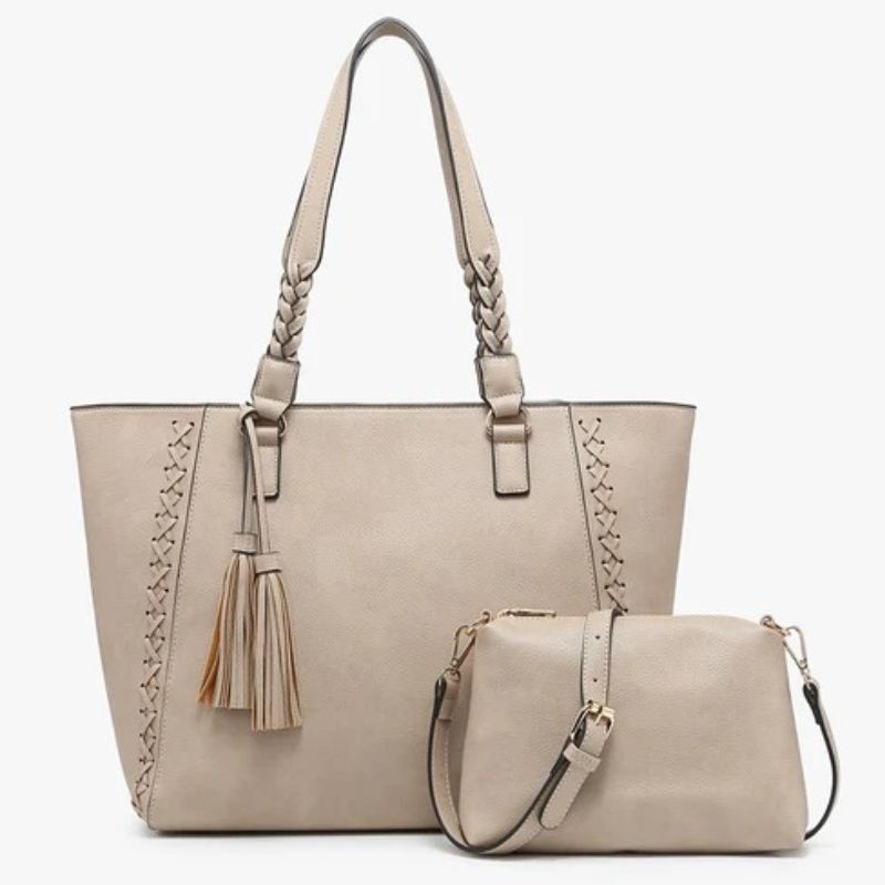 Lisa Braided Tote Sand